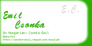 emil csonka business card